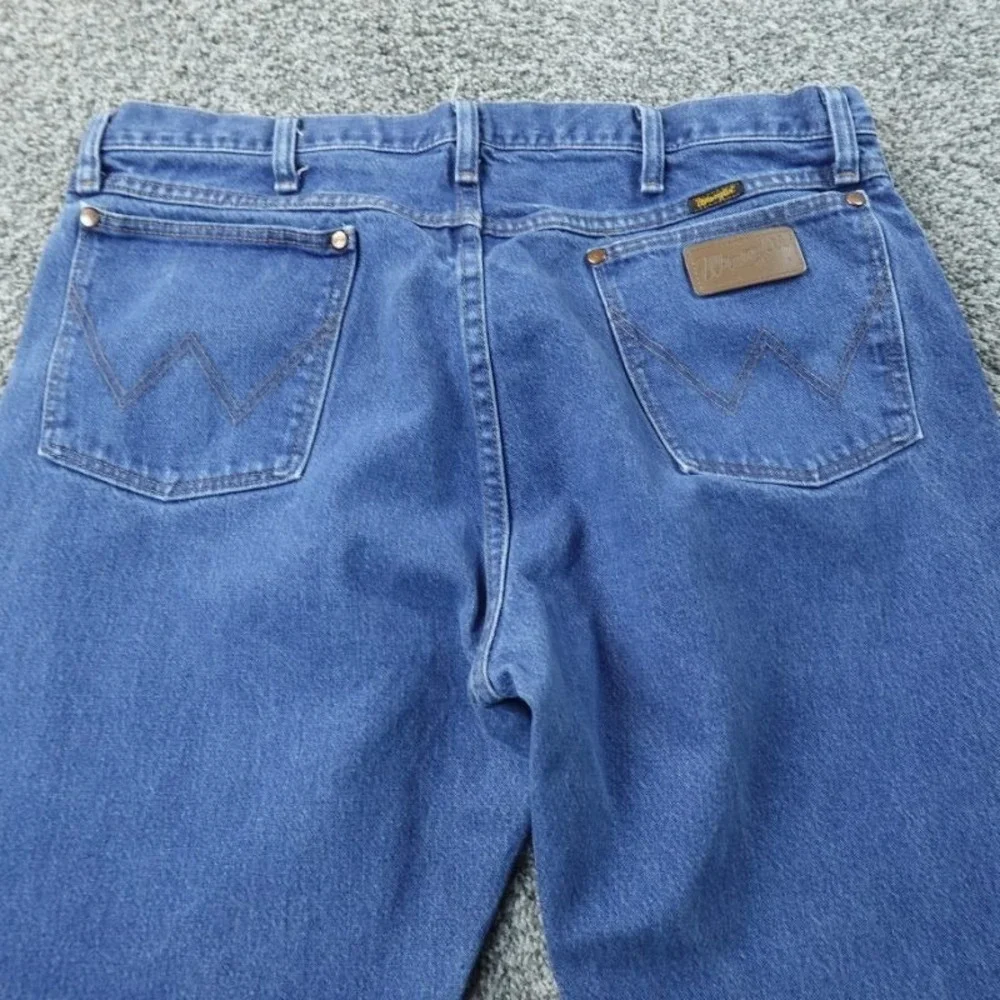 VTG Wrangler Jeans Mens 38X30 Dark Blue Denim 13MWZ Cowboy Cut Rodeo Western 90s